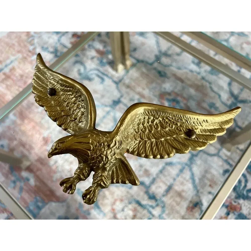 Vintage Brass Bald Eagle Wall Art, AmericanaUSA Artwork, Figurine, Flying Eagle